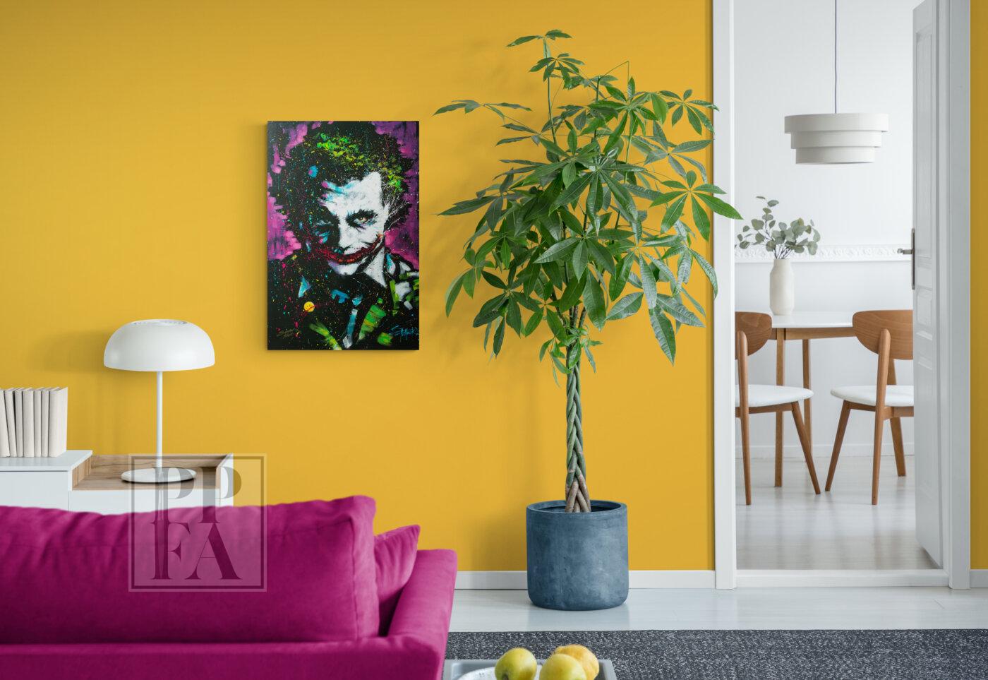 Bright living room with large plant